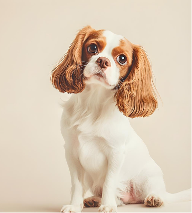 Cute brown and white puppy